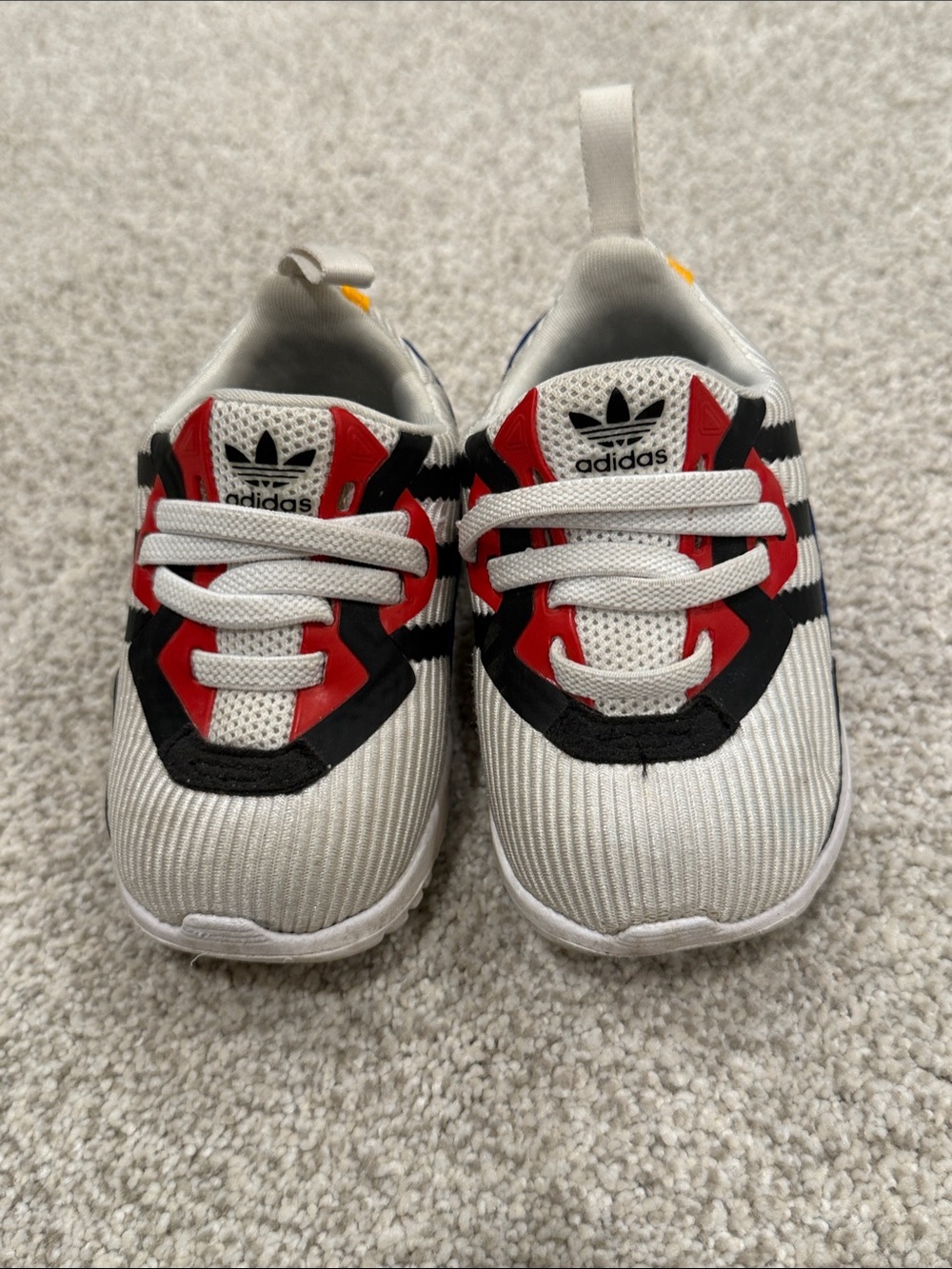 adidas Kids White, Red & Black Athletic Sneakers